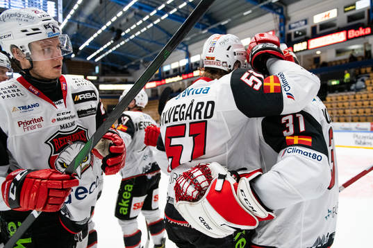 Malmö Redhawks Eric Engstrand, Emil Sylvegård och