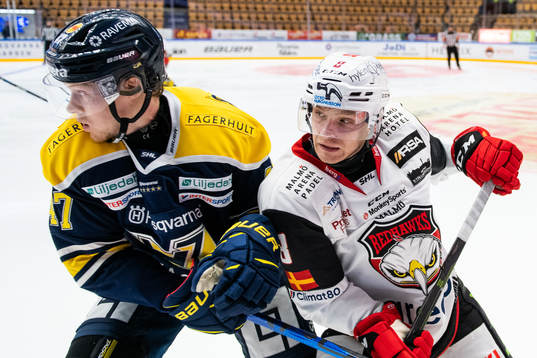 s Anton Karlsson och Malmö Redhawks Johan Olofsson