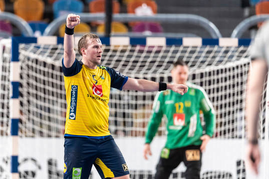Max Darj of Sweden celebrates