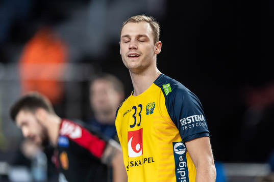 Lukas Sandell of Sweden looks dejected