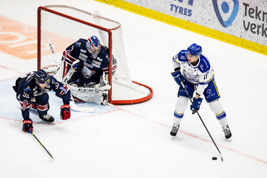 Linköpings Max Lindroth och Jonas Holös mot Leksands