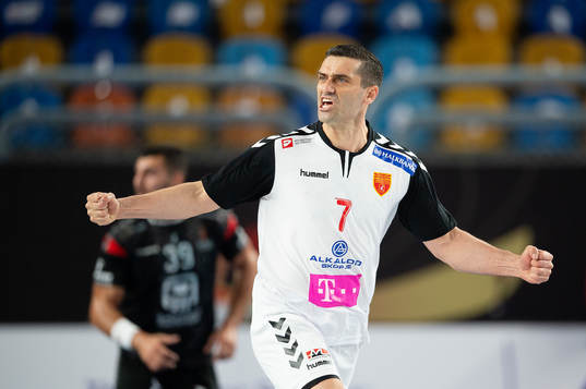 Kiril Lazarov of North Macedonia celebrates