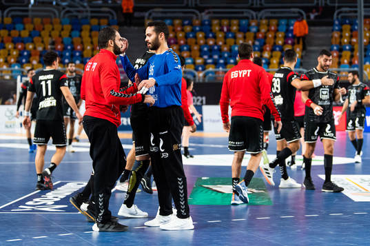 Goalkeeper Karim Hendawy and goalkeeper Mohamed Eltayar