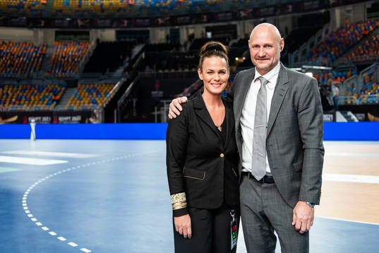 Suzanne Sjögren and Ola Lindgren of Swedish broadcaster