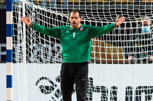 Goalkeeper Felipe Barrientos of Chile celebrates