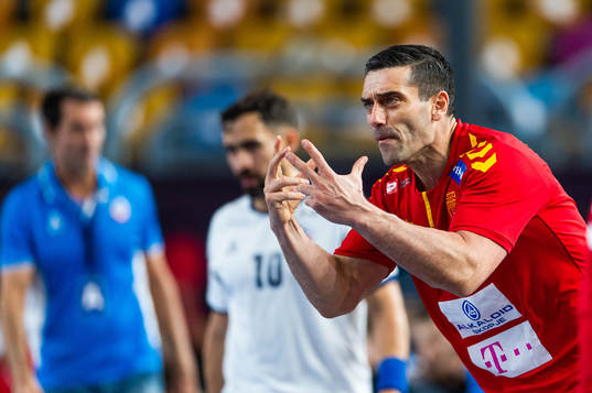 Kiril Lazarov of North Macedonia reacts