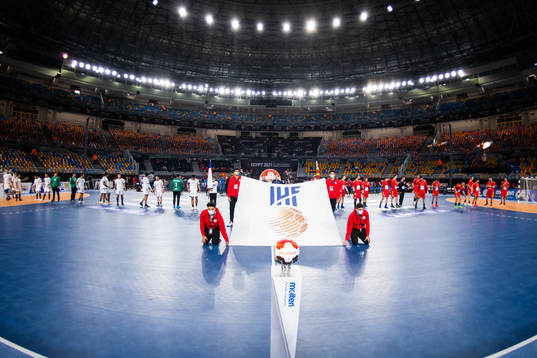 Players of of Chile and of North Macedonia