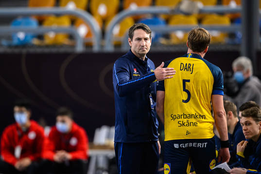 Glenn Solberg, head coach of Sweden and Max Darj