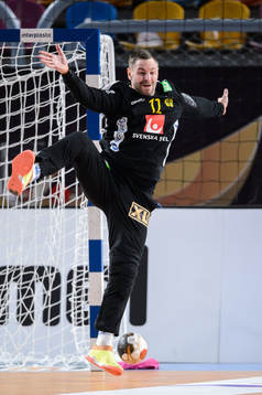 Goalkeeper Andreas Palicka of Sweden