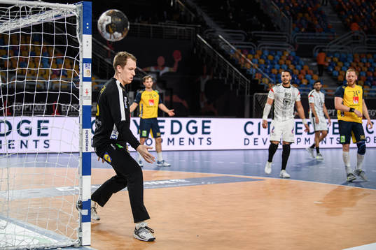 Goalkeeper Mikael Aggefors of Sweden