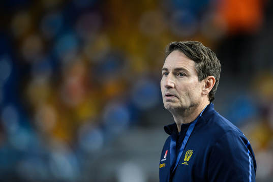 Glenn Solberg, head coach of Sweden uring the 2021 IHF