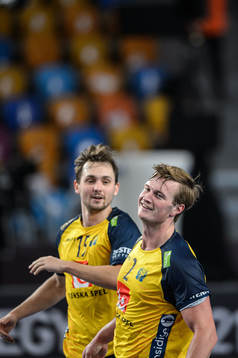Jonathan Carlsbogård of Sweden celebrates