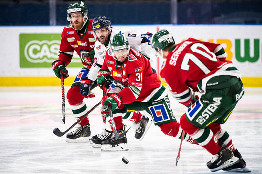 Frölundas Jens Olsson och Nicklas Lasu mot Linköpings