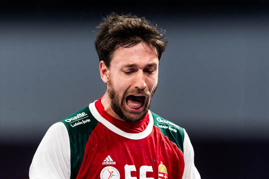 Máté Lékai of Hungary celebrates
