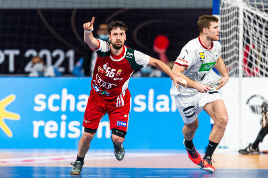 Máté Lékai of Hungary celebrates