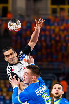 Kiril Lazarov of North Macedonia and Nik Henigman of