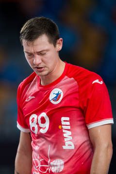 Dmitrii Zhitnikov of Russia looks dejected
