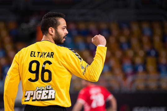 Goalkeeper Mohamed Eltayar of Egypt celebrates