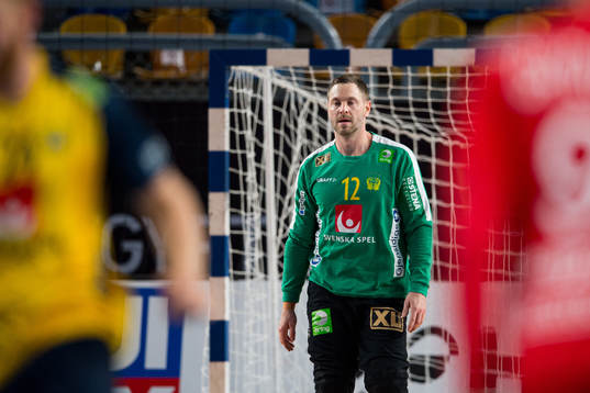 Goalkeeper Andreas Palicka of Sweden looks dejected