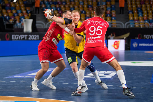 Jim Gottfridsson of Sweden against Artsem Karalek and Vadim
