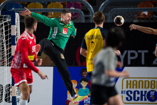 Goalkeeper Andreas Palicka of Sweden