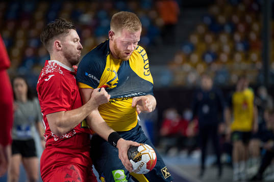 Mikita Vailupau of Belarus and Jim Gottfridsson of Sweden