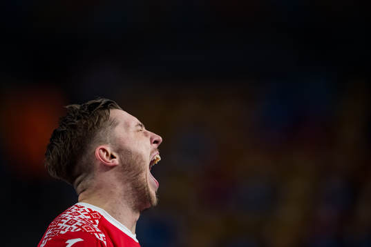 Mikita Vailupau of Belarus celebrates