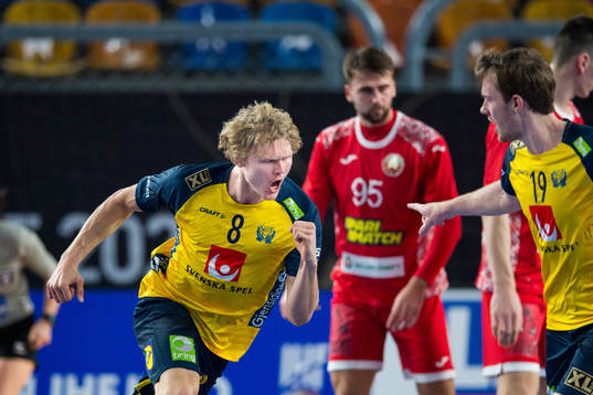 Alfred Jönsson of Sweden celebrates