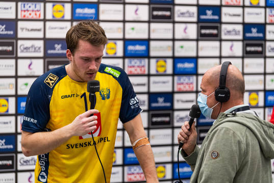 Felix Claar of Sweden is interviewed by Per Kahl from