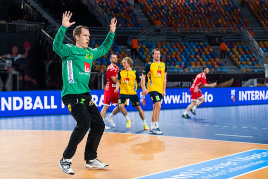 Goalkeeper Mikael Aggefors of Sweden