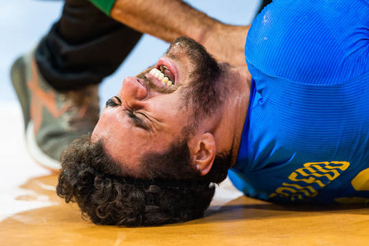 Jose Toledo of Brazil in pain