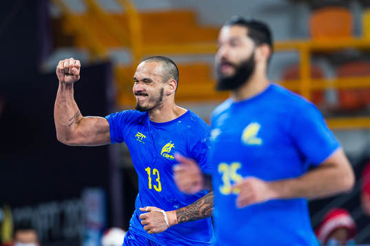 Rogeiro Moraes of Brazil celebrates