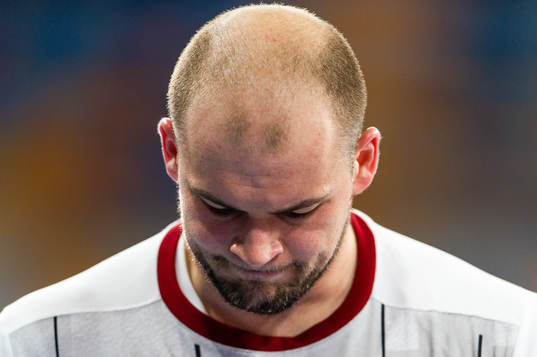 Paul Drux of Germany looks dejected
