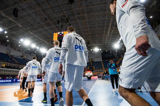 Players of Germany enter the arena