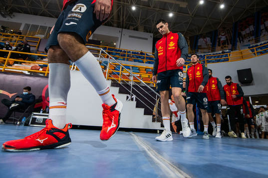Angel Fernandez Perez of Spain enters the arena