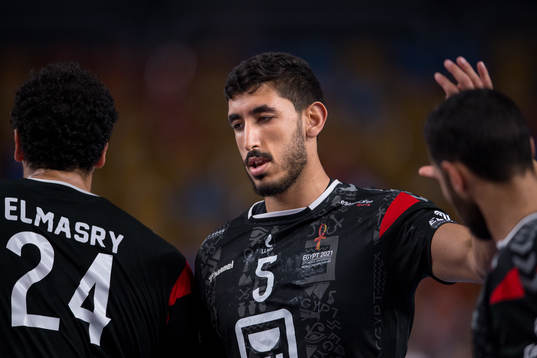 Yahia Omar of Egypt celebrates
