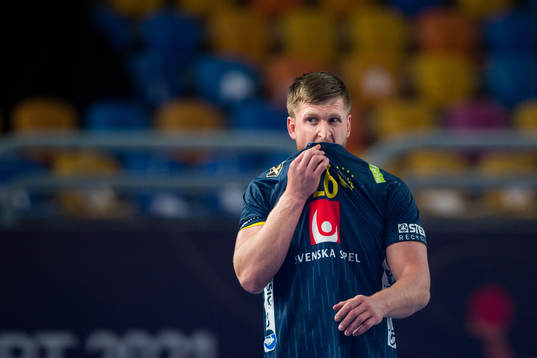 Linus Persson of Sweden looks dejected