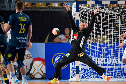 Goalkeeper Andreas Palicka of Sweden