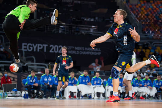 Fredric Pettersson of Sweden with a shoot against