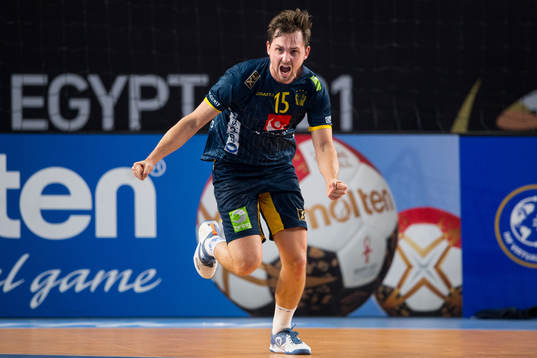 Hampus Wanne of Sweden celebrates
