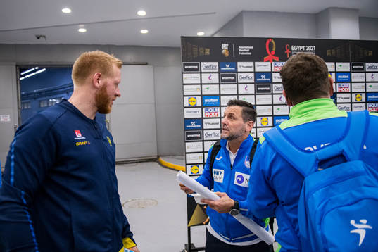 Jim Gottfridsson of Sweden and Ljubomir Vranjes, head coach