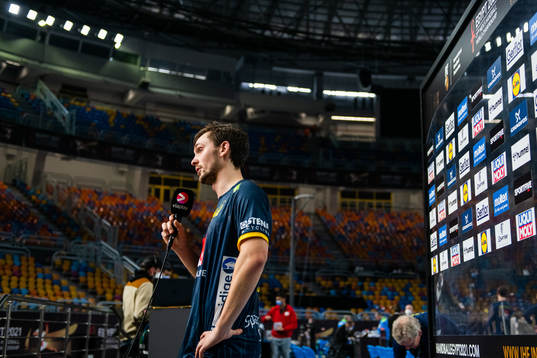 Hampus Wanne of Sweden is interviewed