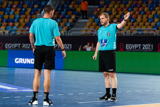 Referees Vaclav Horacek and Jiri Novotny