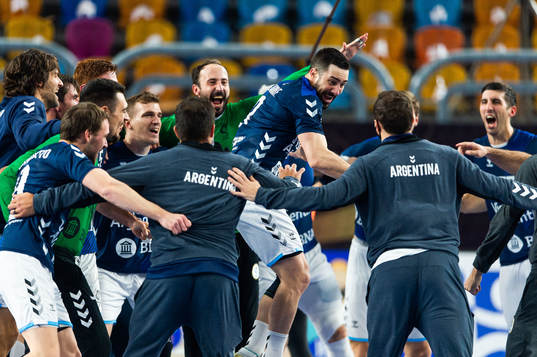 Federico Pizarro of Argentina celebrates with team mates