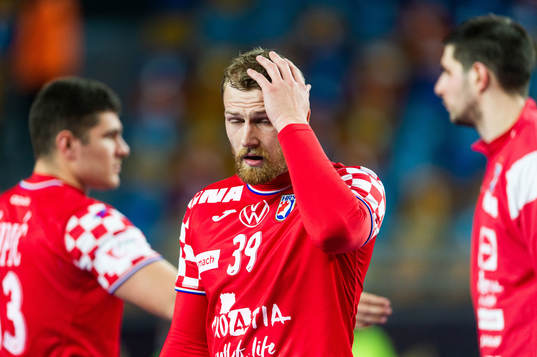 David Mandic of Croatia looks dejected