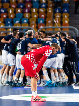 David Mandic of Croatia looks dejected