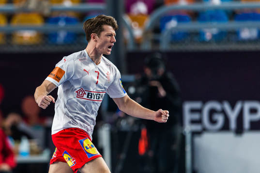 Emil Jakobsen of Denmark celebrates