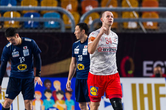 Simon Jensen of Denmark celebrates