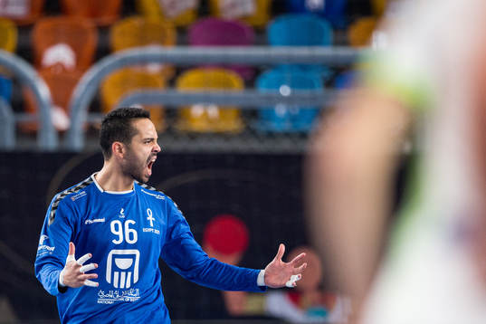 Goalkeeper Mohamed Eltayar of Egypt celebrates