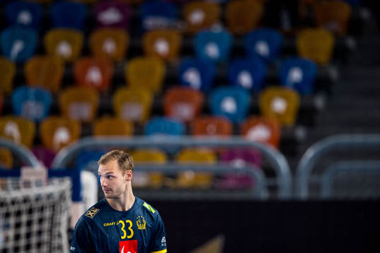 Lukas Sandell of Sweden looks dejected